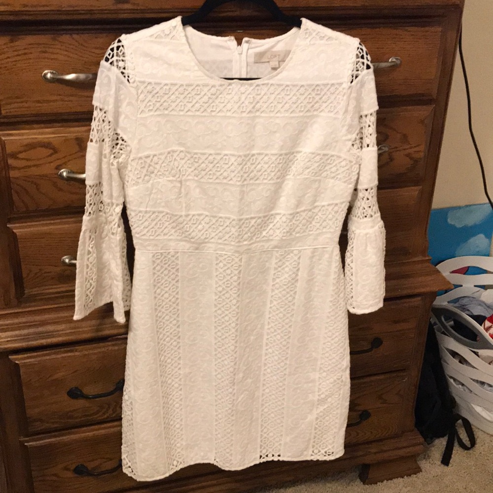 LOFT white lace eyelet dress
